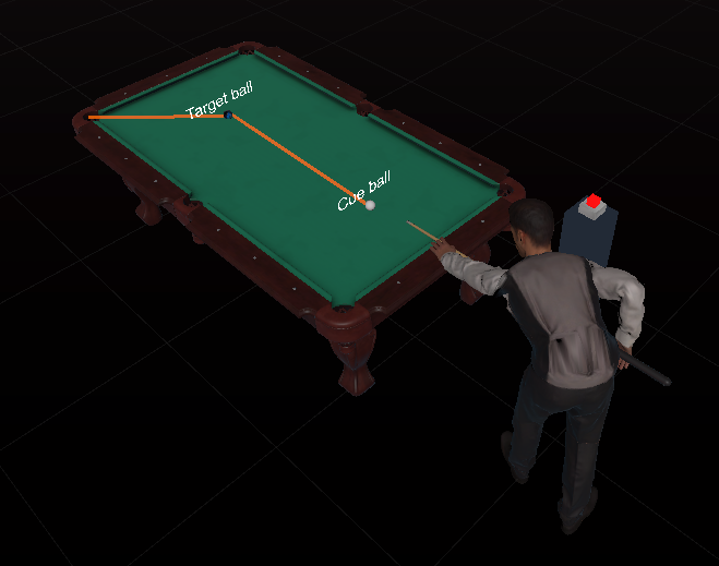 Immersive VR pool with wrist haptics